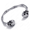 Gothic Silver Skull Skeleton Bone Cuff Biker Bracelet