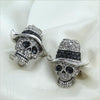 Punk Skull Hat Clip On Earrings
