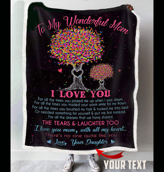 Gift For Mom Personalized Daughter To Mom Deer Mom Love Daughter Mom Angle Blanket HG mother daughter quotes