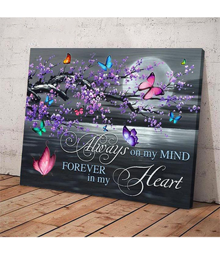 Always On My Mind Forever In My Heart Butterfly Angels Wall Art Canvas HG