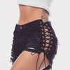 Gothic Ripped Mini Jeans-Shorts