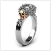 Elegant Gold Skull Zircon Ring - designfullprint