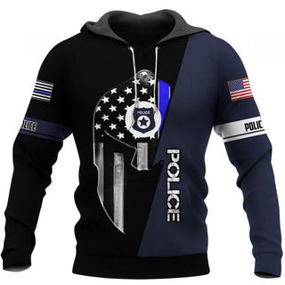 Gifts for Police Officers Law Enforcement US Police Spartan Helmet US Unisex Size Hoodie
