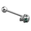 Skull Head Stainless Steel Tongue Piercing Rings