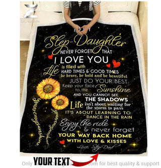 Personalized Step Daughter Quilt And Sherpa Blanket