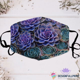 Purple Succulent Cactus Flower Face Mask NH Cloth Mask