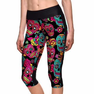 Sugar Skull Capri Pants - designfullprint