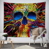 Colorful Abstract Skull Tapestry 001