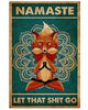 Namaste Mediation Yoga Fox Retro Vertical Home Deco Poster PA