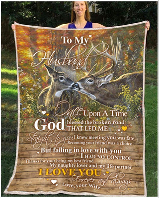 BLANKET DEER To my Husband God Blessed The Broken Road