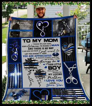 Gifts for Police Officers Gift For Mom Police To My Mom Sunflower Sherpa Blanket HG