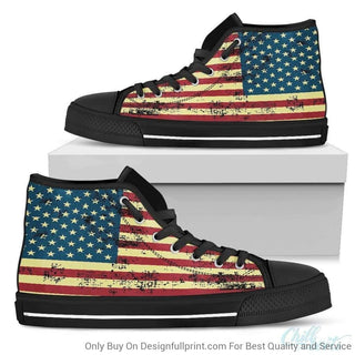 Gift For Army US Flag High Top Shoes