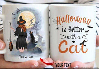 Personalized Halloween Better With A Cat Ceramic Mug Gifts For Cat Lovers