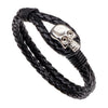 Genuine Leather Alloy Woven Leather Bracelet