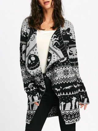 Skull Knitting Tunic Cardigans - designfullprint