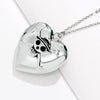 Heart Open Case Locket Engraved Skull Heart Pendant Necklace