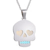 Multi-Color Heart Eyes Skull Pendant Necklaces