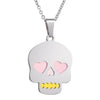 Multi-Color Heart Eyes Skull Pendant Necklaces