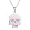 Multi-Color Heart Eyes Skull Pendant Necklaces