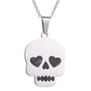 Multi-Color Heart Eyes Skull Pendant Necklaces
