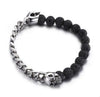 Beaded Bracelet Skulls Link Biker Motorcycle - designfullprint