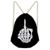 3D Skull Skeleton Middle Finger Printed Backpack - designfullprint