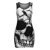Skull Printed Bodycon Party Dresses - designfullprint
