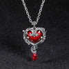 Hot Punk Retro Skull Red Peach Heart Crystal Necklace