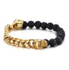 Beaded Bracelet Skulls Link Biker Motorcycle - designfullprint