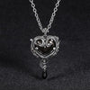 Hot Punk Retro Skull Red Peach Heart Crystal Necklace