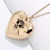 Heart Open Case Locket Engraved Skull Heart Pendant Necklace