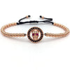 Beads Braided Skull Cubic Zirconia Macram Fashion Bracelet