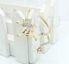 Punk Rhinestone Wrap Cuff Earrings