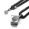 Skull Dice Snow Pendant Stainless Steel Necklace