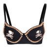 Pirate Gold Skull Stud Brassiere Push Up Bra - designfullprint