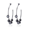 Black/White Round Circle AAA Cubic Zirconia Hoop Earrings - designfullprint