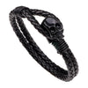 Genuine Leather Alloy Woven Leather Bracelet