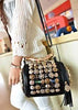 Rhinestone Skull Button Handbag - designfullprint