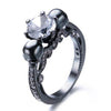 Skull Ring Black Zircon