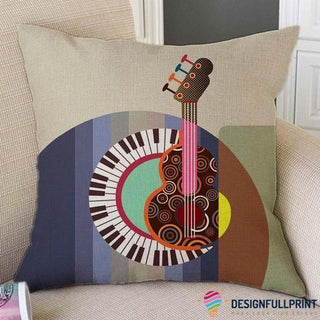 Guitar And Piano Keyboard Music Lover Pillow Cover NHD
