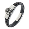 Buddha Stainless Steel Leather Chain Bracelet