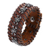 Wide Cuff Leather Punk Skull Bracelet