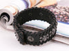 Wide Cuff Leather Punk Skull Bracelet