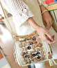 Rhinestone Skull Button Handbag - designfullprint