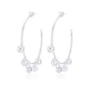 Black/White Round Circle AAA Cubic Zirconia Hoop Earrings - designfullprint