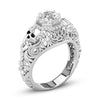 Skull Heart CZ Stone Ring - designfullprint