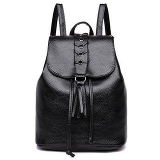 Leather Rucksack Skull Tassel Backpack