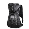 Skull Leather Backpack with Hood - designfullprint