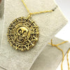 Aztec Skeleton Skull Head Necklace