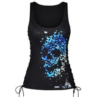 O-Neck Sexy Skull Tank Tops - designfullprint